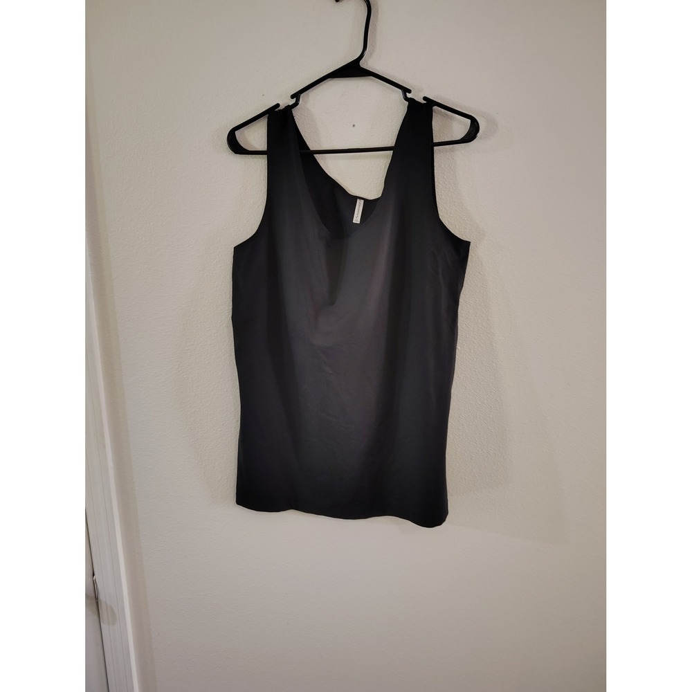 Passports Womens Black V Neck Sleeveless Tank Top Size XL Minimalist Basic